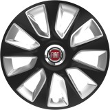 Set 4 Capace Roti 16 inchi (R16) Stratos Gri-Negru, Compatibile Cu Fiat