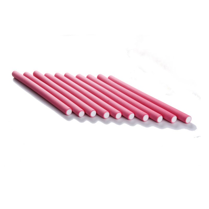 Bigudiuri flexibile roz 1.6*23cm Ihair Keratin 10 buc