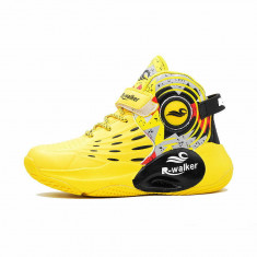 Sneakers Copii Mbrands Hi Tops cu talpa flexibila, culoare galben - 33 foto