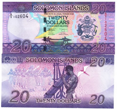 Insulele Solomon 20 Dolari 2023-24 P-34 UNC foto