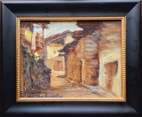 Rudolf Rudolf Schweitzer-Cumpăna (1886-1975)-Stradă &icirc;n Balcic, pictură veche &icirc;n ulei, Peisaje, Impresionism