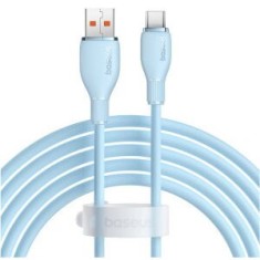 Cablu alimentare si date Baseus Pudding, Fast Charging Data Cable pt. smartphone, USB la USB Type-C 100W, 2m, albastru