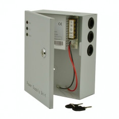 Sursa de alimentare 12V, 3A, back-up in cabinet metalic SafetyGuard Surveillance