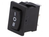 Rocker SP3T ON-OFF-ON Negru 3A/250VAC