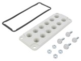 FIBOX Garnitura cu 12 Orificii, Policarbonat Gri, IP65, MB 10891 SET