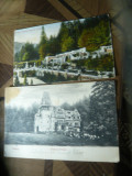 2 Ilustrate Sinaia : Castelul Pelisor 1906 si Terasa Castelului Peles - defecte, Circulata, Printata