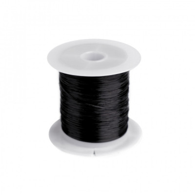 Fir elastic plat din nylon, diametru 1 mm Kyrra, Negru foto