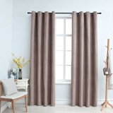 Draperii opace cu inele metalice, 2 buc., gri taupe, 140x245 cm