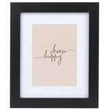 Rama decorativa din MDF, cu margine neagra si mesaj, Negru, 25.5 x 30.5