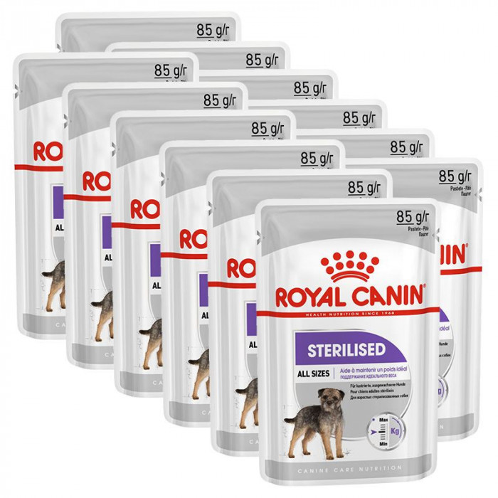 Royal Canin Sterilised Dog Loaf pliculeț cu pate pentru c&acirc;ini castrați 12 x 85 g