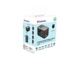 Verbatim Adaptor universal UTA-06 Travel 100WGaN3 2xUSB-C PD &amp; QC 4+ &amp; 2 x USB-A QC 3.0 ports