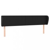 Cumpara ieftin Tablie de pat cu aripioare negru 183x23x78/88cm piele ecologica