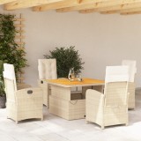 VidaXL Set mobilier de grădină cu perne, 5 piese, bej, poliratan