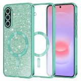 Husa MagSafe pentru Samsung Galaxy A37 5G, Techsuit, Luxury Glitter, Verde Deschis