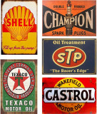 Fwerbeads Semne de tablă Retro Shell Texaco STP Valvoline Auto Motocicletă Benzi, Oem