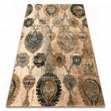 Covor de l&acirc;nă Polonia Olivo Ornament kamel bej, 170x235 cm