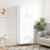 Cumpara ieftin Dulap &icirc;nalt, alb, 69,5x34x180 cm, lemn compozit
