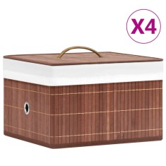 vidaXL Cutii de depozitare, 4 buc., maro, bambus 320768