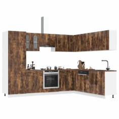 vidaXL Set dulap de bucătărie din 14 piese &bdquo;Kalmar&rdquo; stejar afumat Lemn 3314976