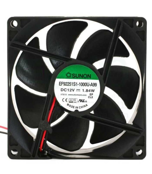 Ventilator DC axial 12VDC 92x92x25 mm 87.04m3/h 34dBA 24AWG