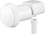 LNB Universal Goobay 1 Iesire, 0.1dB, DVB-S/S2, 4K/UHD/HDTV/3D, Protectie Intemperii, Alb/Gri