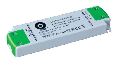 Sursă de alimentare POS FTPC30V12-D, driver LED POS 12V/2,5A CV, carcasă subțire din plastic, reglare a intensității luminoase TRIAC/ELV AC foto