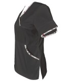 Halat Medical Pe Stil, Negru cu Elastan și cu Garnitură Stil Japonez, Model Sanda - 4XL