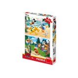 Puzzle 2 in 1 - Mickey campionul (2 x 77 piese)