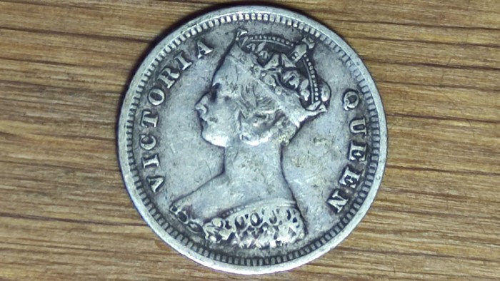 Hong Kong - raritate argint - moneda de colectie - 10 cents 1893 - Victoria