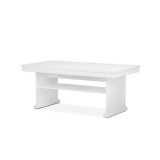 Masuta cafea cu raft depozitare VML2, PAL, insertii MDF, 125x65x53 cm, Alb Antichizat