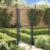 Poartă Grădină Metalică vidaXL 100x250 cm Oțel Galvanizat Antracit, Gard Durabil, Ușor Montaj + 3 Chei