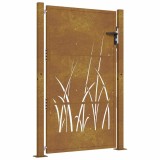 Cumpara ieftin Poarta pentru gradina, 105x155 cm, otel corten, model iarba