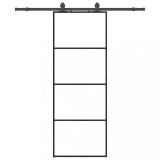 Cumpara ieftin Usa glisanta cu set de feronerie neagra 76x205 cm Sticla ESG