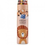 Creioane colorate rotunde Oxford Kids, set 26, motiv leu