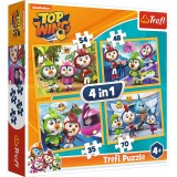 Puzzle Trefl 4 in 1 Top Wing &icirc;n actiune, 35-70 piese, 4 ani+