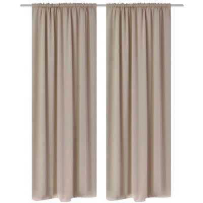 Draperii opace cu rejansă, 2 buc., crem, 135 x 245 cm 130374 foto