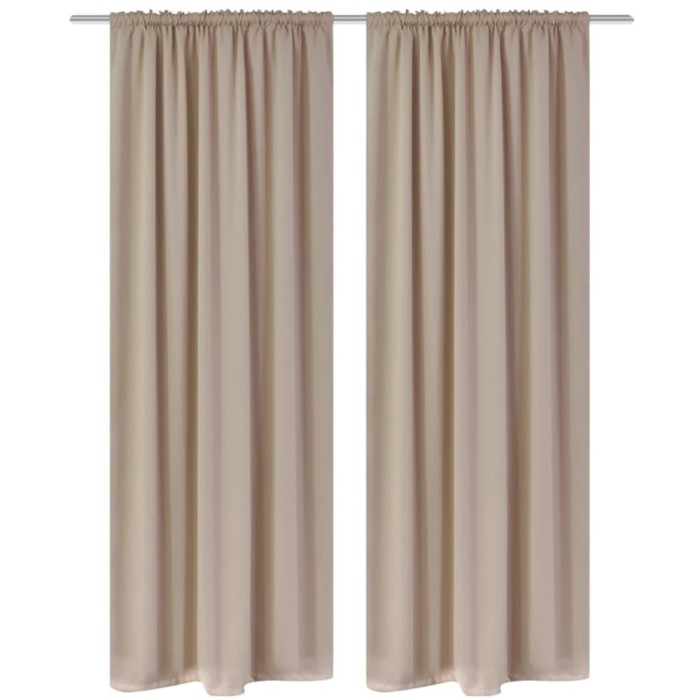 Draperii opace cu rejansă, 2 buc., crem, 135 x 245 cm 130374