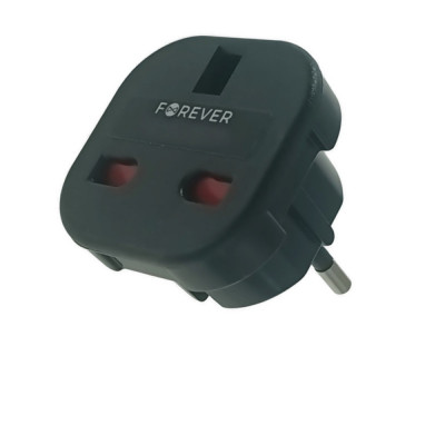 Adaptor priza UK la priza Europa, Forever 39437, 10A, negru foto