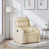 vidaXL Fotoliu rabatabil, crem, material textil