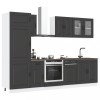 Set dulap de bucătărie 8 piese &bdquo;Kalmar&rdquo; lemn negru prelucrat