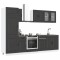 Set dulap de bucătărie 8 piese &bdquo;Kalmar&rdquo; lemn negru prelucrat