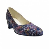 Cumpara ieftin Oferta marimea 36 Pantofi eleganti dama, albastri, mozaic, din piele naturala box, toc 5 cm - LNA74A