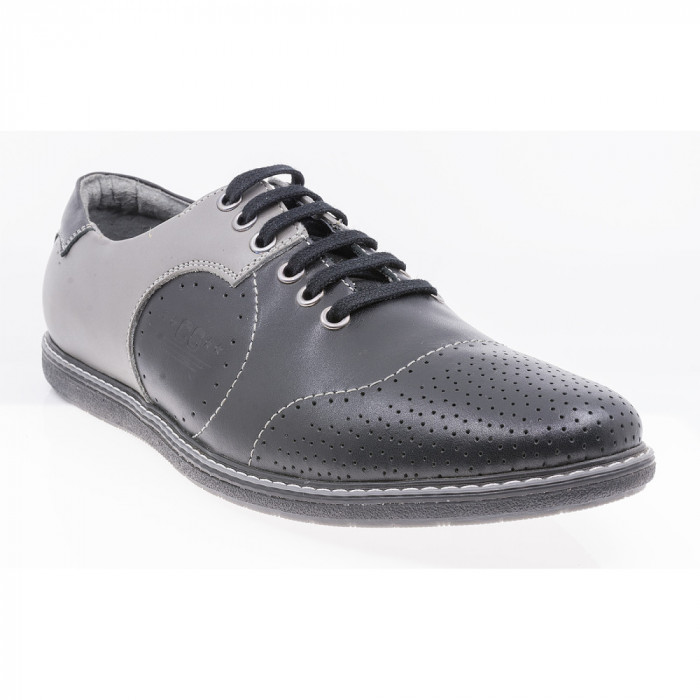 Pantofi barbati, Covi Star-COV-480, casual, piele naturala, gri