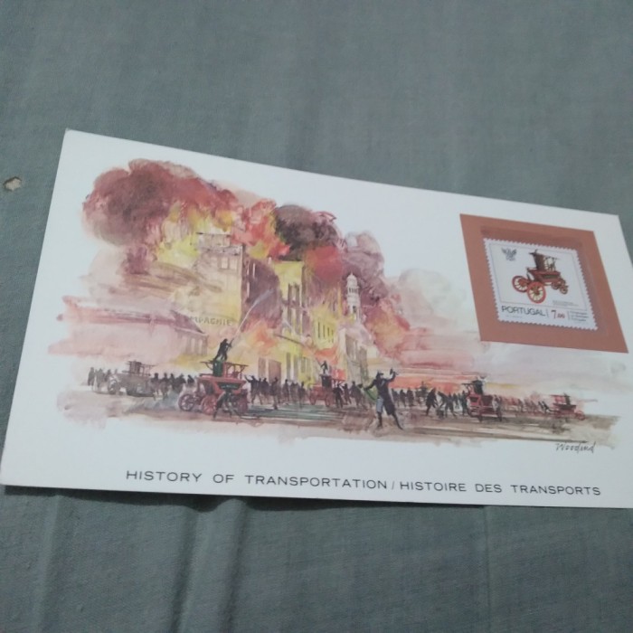 CARD SUVENIR CU TMBRU NESTAMPILAT /E MAI MARE CA CP/ PORTUGAL