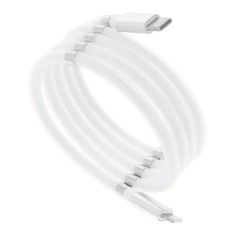 Cablu Date &amp; Incarcare Tip C - Lightning 3A Magnetic (Alb) 1 Metru C673