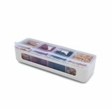 Cutie Snack Melii Ivory 4 Compartimente, Plastic Alimentar, 4 Capace Separate, Ușor de Deschis, 110ml/Compartiment, Compatibil Masina Spalat Vase