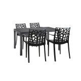 Set mobilier de grădină Violina 4+1 cotiere grafit