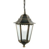 Felinar suspendat cu lanț de exterior SOVIL MERLET din aluminiu și sticlă, E27, IP43, model 3020/42, negru