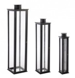 Cumpara ieftin Set 3 felinare negre Torsti 15.5x15.5x78 cm; 22x22x103 cm; 30x30x129 cm