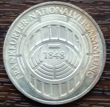 (A706) MONEDA DIN ARGINT GERMANIA - 5 MARK 1973, LIT. G, 125 ANI ADUNAREA GENERALA DE LA FRANKFURT, AUNC, Europa